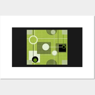 Orbs and Squares (green) Posters and Art